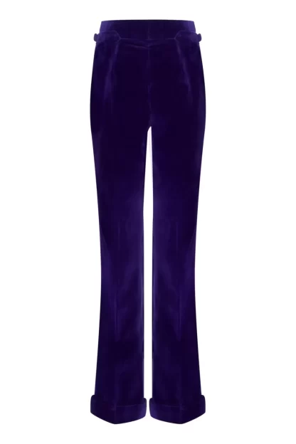 Women Mark Powell Purple Velvet Trousers