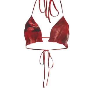 Women Kim Shui Rose Chiffon Bikini Top