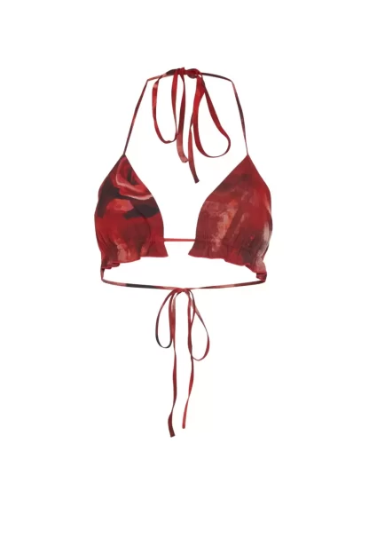 Women Kim Shui Rose Chiffon Bikini Top