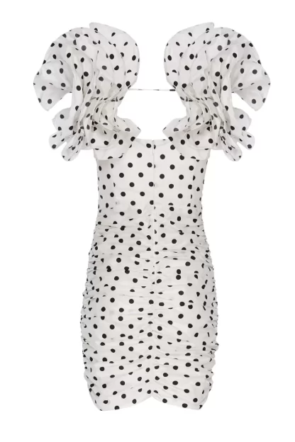 Women Alessandra Rich Rushed Polka Dot Mini Dress