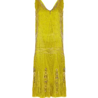 Women Annie's Archive 1920'S Chartreuse Flapper Dress