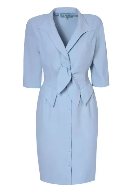 Women Annie's Archive 1990'S Thierry Mugler Baby-Blue Wool Dress