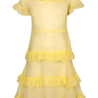 Women Annie's Archive 1940S Yellow Chiffon Ruffle Mini Dress