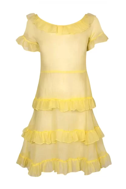 Women Annie's Archive 1940S Yellow Chiffon Ruffle Mini Dress