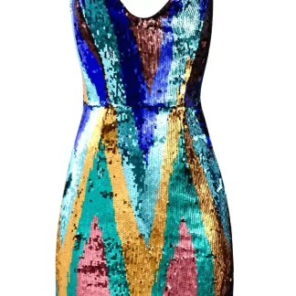 Women Halpern Sequinned Strapless Chevron Mini Dress