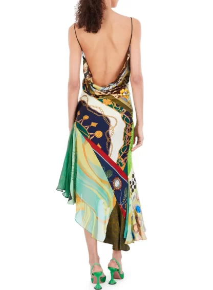 Women Conner Ives Sexy Fish Asymmetric Midi Dress