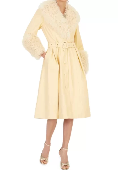 Women Saks Potts Shortbread Foxy Shearling Coat