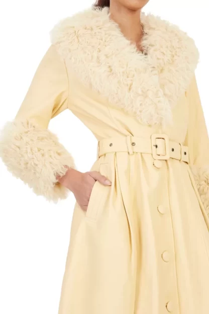 Women Saks Potts Shortbread Foxy Shearling Coat