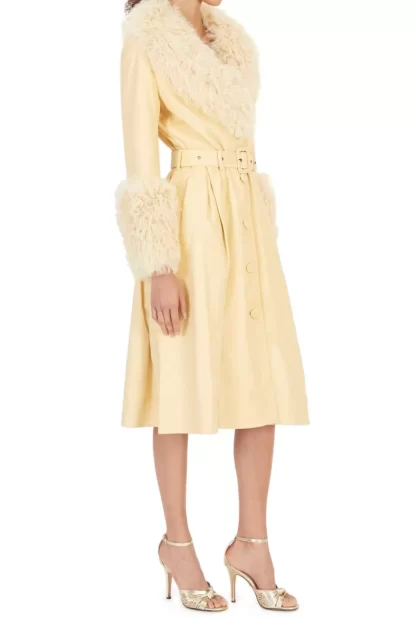 Women Saks Potts Shortbread Foxy Shearling Coat