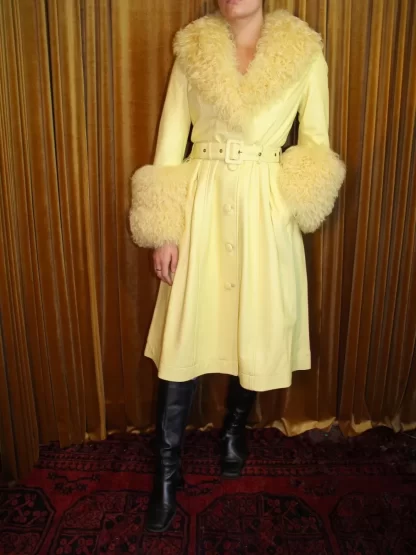 Women Saks Potts Shortbread Foxy Shearling Coat