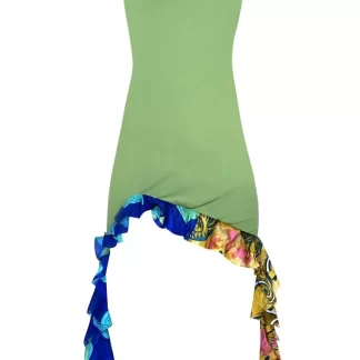 Women Conner Ives Silk Scarf Flounce Mini Dress