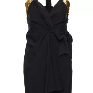 Women Annie's Archive 1994 Spring-Summer Moschino Cocktail Sequin "Peace" Sign Dress.