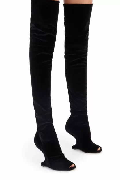 Women Rick Owen's Lilies Strobe Cantilever High Boots