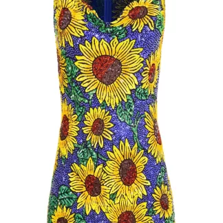 Women Ashish Sunflower Beaded Mini Dress