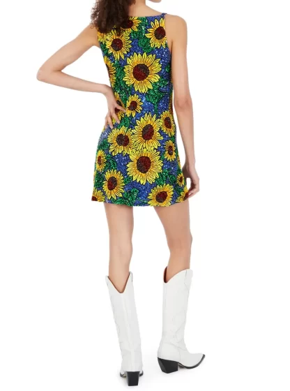 Women Ashish Sunflower Beaded Mini Dress