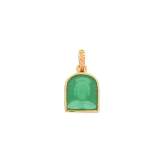 Women Annie's x Jade Jagger Tanit Carved Chrysoprase Charm, Gold Vermeil