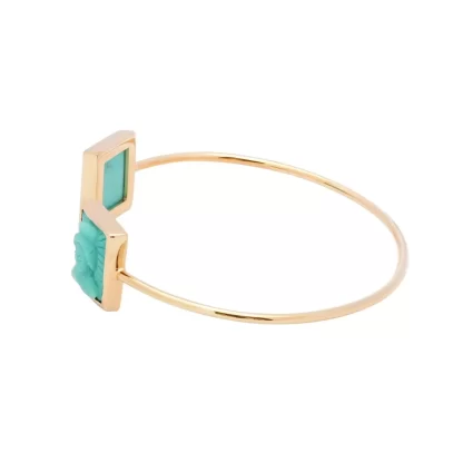 Women Annie's x Jade Jagger Tanit Carved Turquoise Bangle