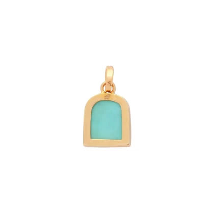 Women Annie's x Jade Jagger Tanit Carved Turquoise Stone Charm, Gold Vermeil