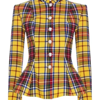 Women Amuse Bouche Tartan Yellow Jacket