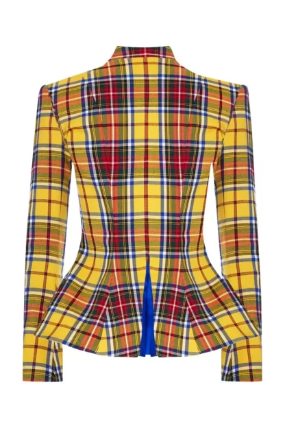 Women Amuse Bouche Tartan Yellow Jacket