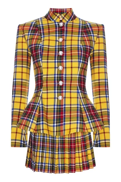 Women Amuse Bouche Tartan Yellow Jacket