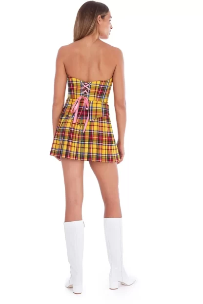 Women Amuse Bouche Tartan Yellow Skirt