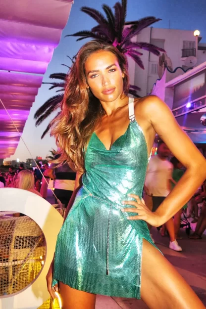 Women Poster Girl Teal Adrienne Dress