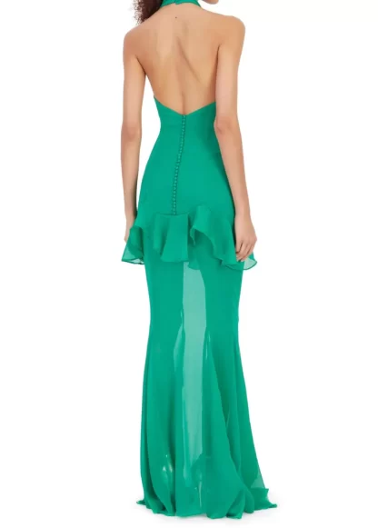 Women De La Vali Tennessee Emerald Green Halter Dress