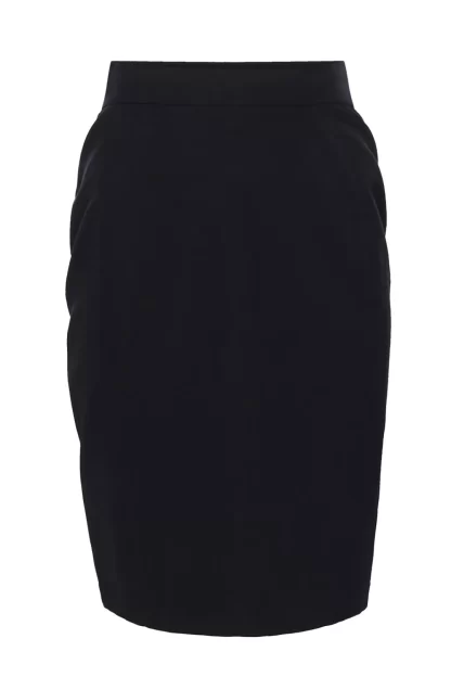 Women Annie's Archive 1994 Thierry Mugler Wool Black Buckle Jacket And Skirt.