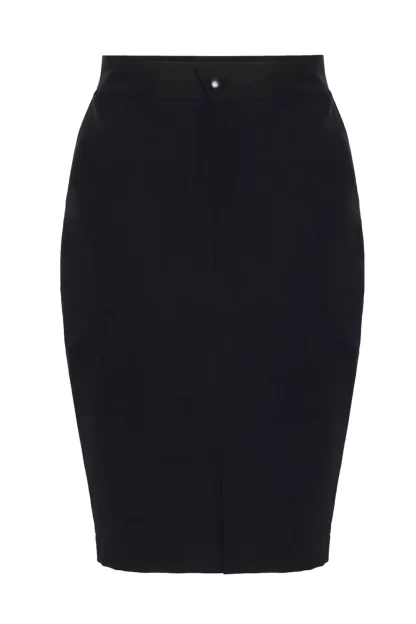 Women Annie's Archive 1994 Thierry Mugler Wool Black Buckle Jacket And Skirt.