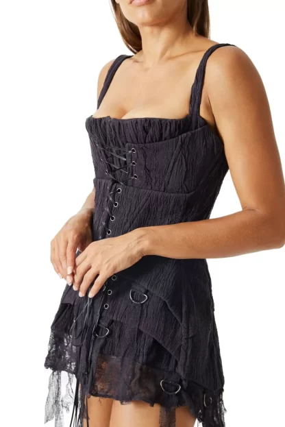Women Dreaming Eli Triple Black Corset Dress