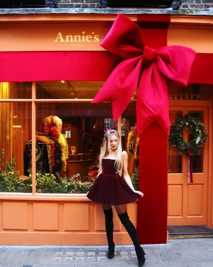 Women Silvia Astore Velvet Annie Dress- Burgundy
