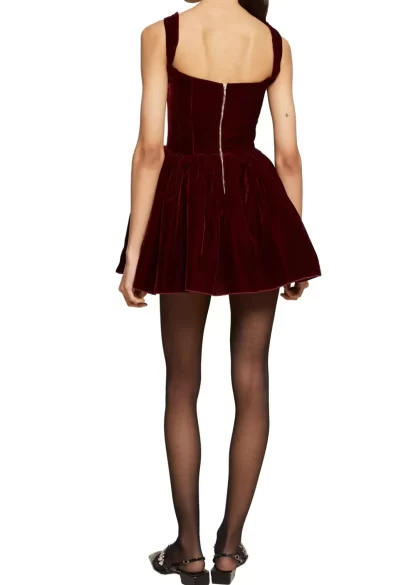 Women Silvia Astore Velvet Annie Dress- Burgundy