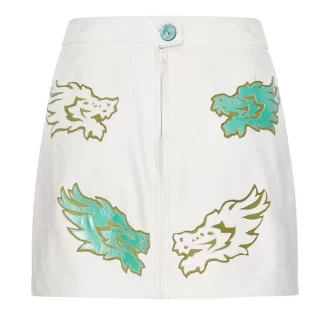 Women Momma’s Blues White Jade Dragon Skirt